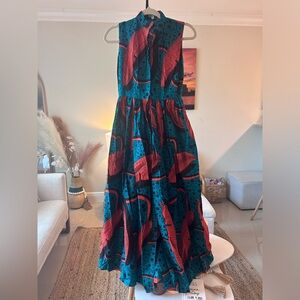 Sika Teal & Orange Dress🧡🩵